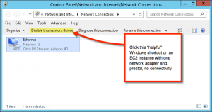 Disabling an ENI on EC2 in Windows Server (click to enlarge)