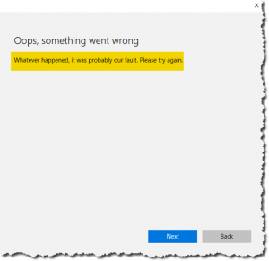 Error adding Microsoft account to Windows 10