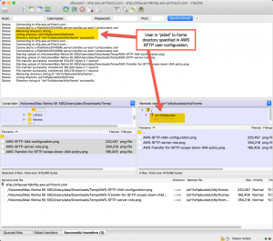 AWS Transfer for SFTP with FileZilla as transfer client
