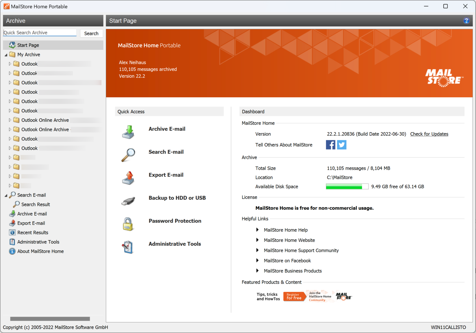 Thinking aloud If you use email, you need MailStore